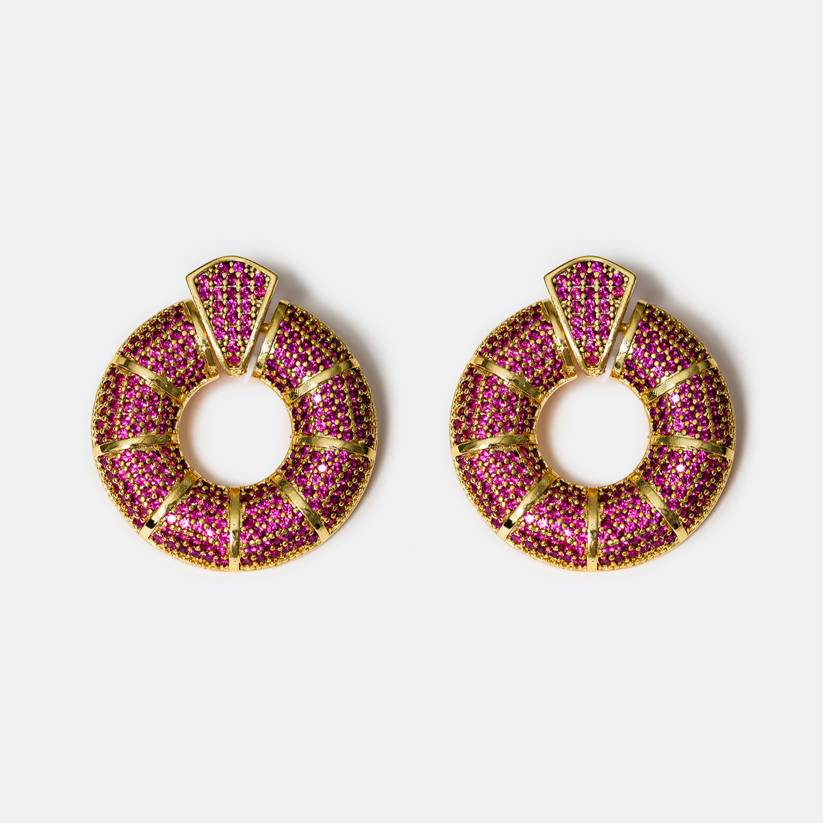 Donut Hoop Earrings in Pink