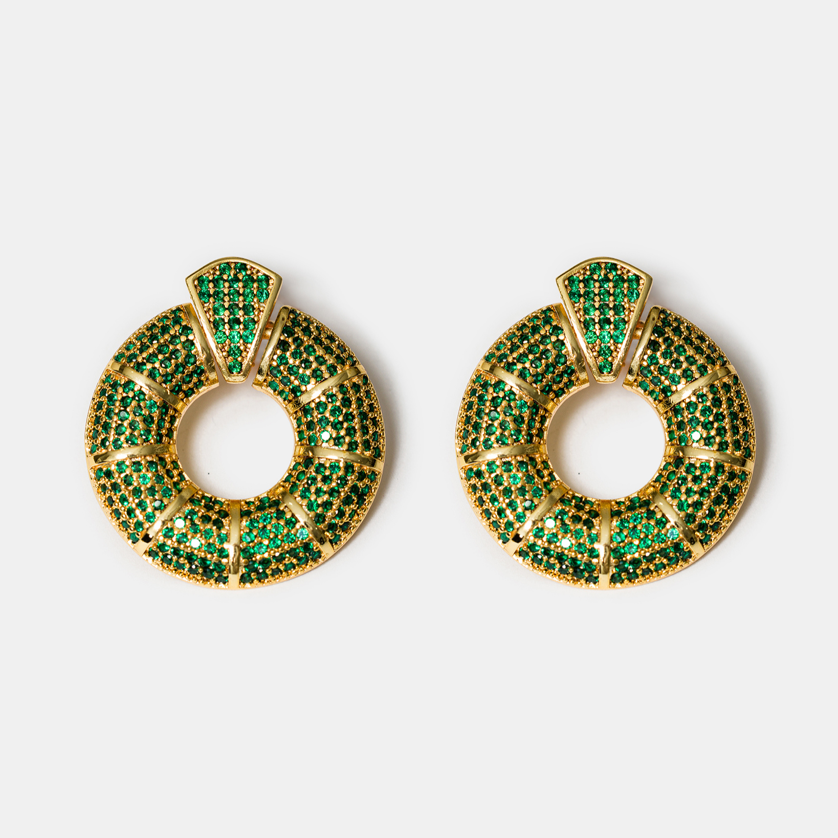 Donut Hoop Earrings in Green