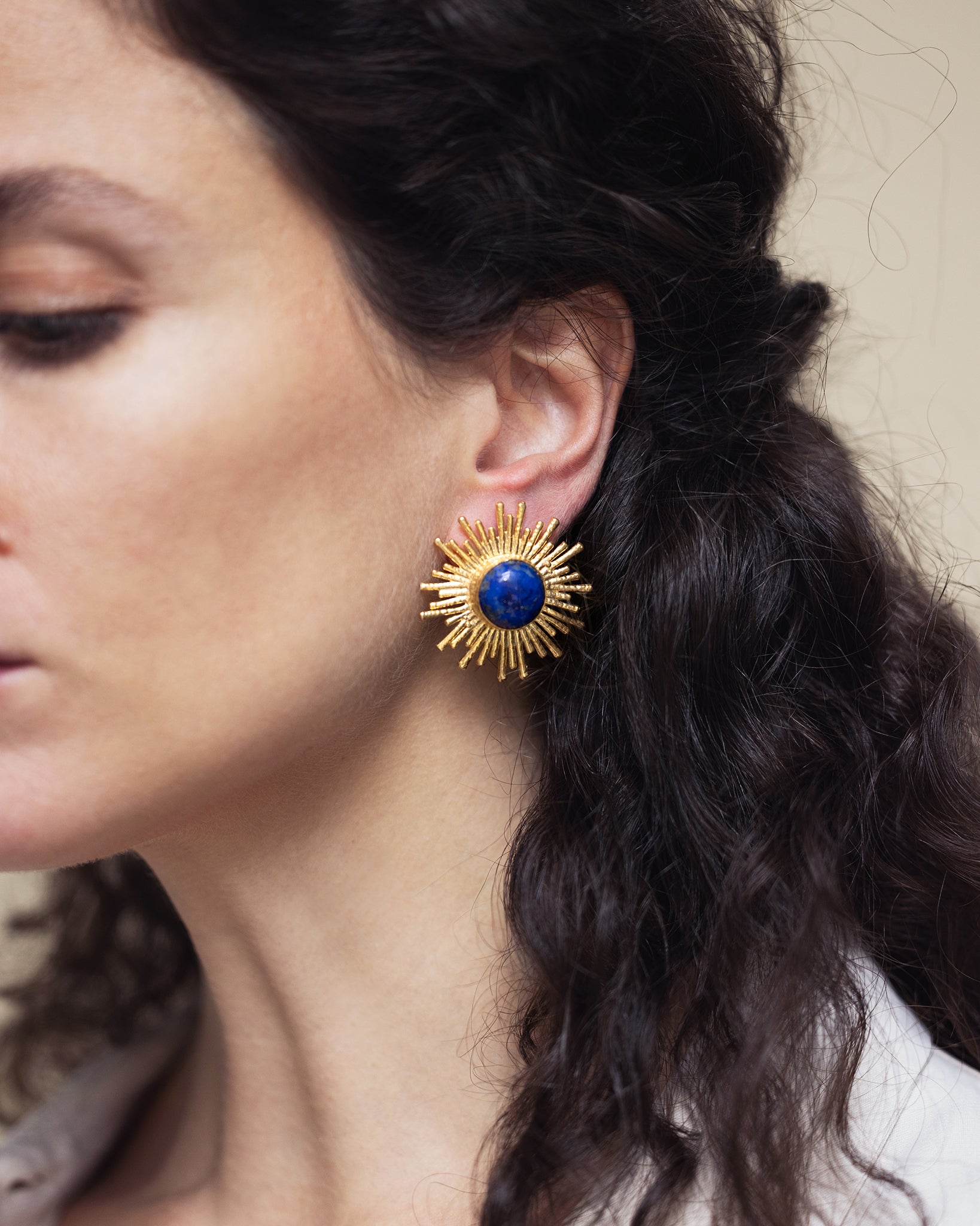 Celestial Radiance Earrings with Lapis Lazuli