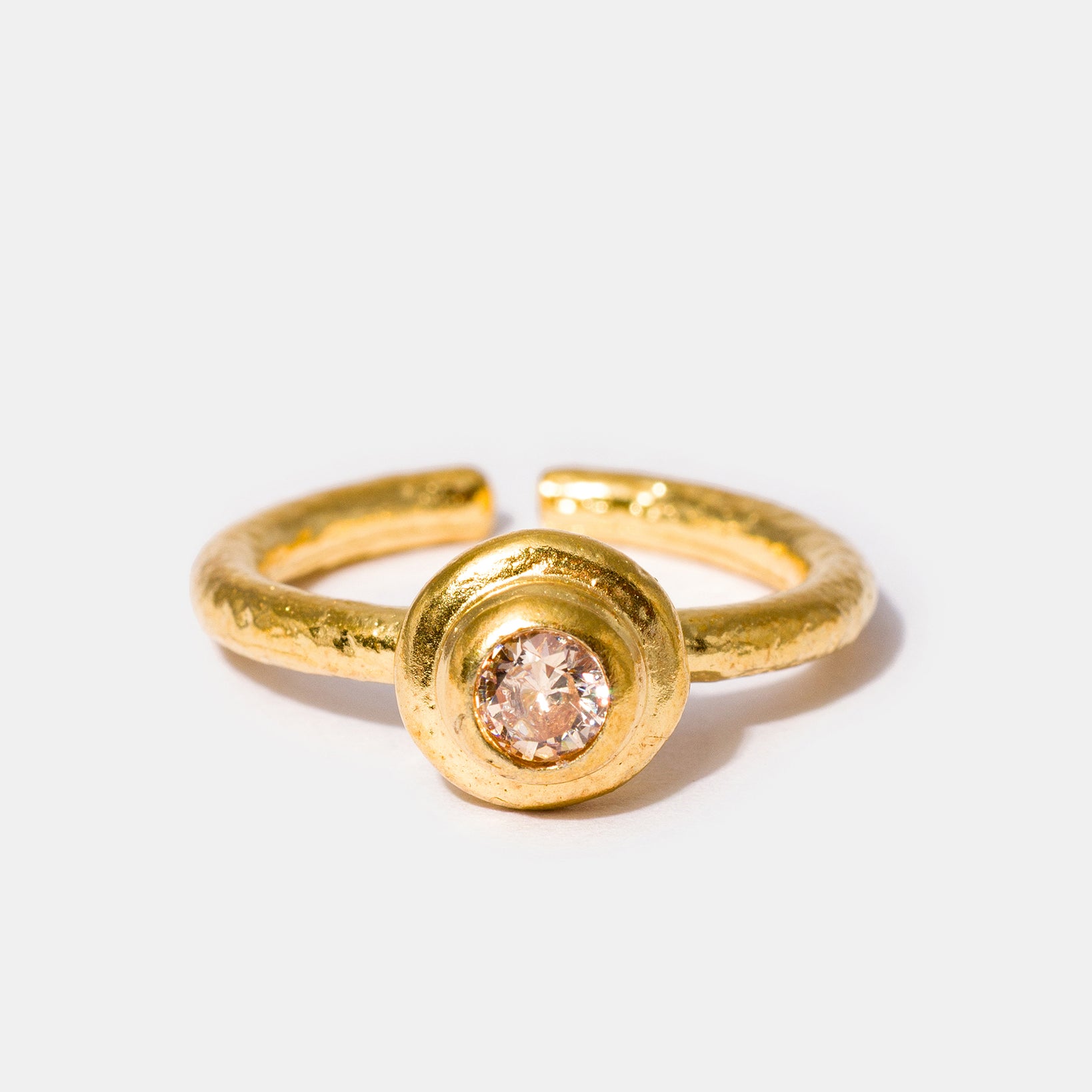 Gold Champagne Gemstone Ring