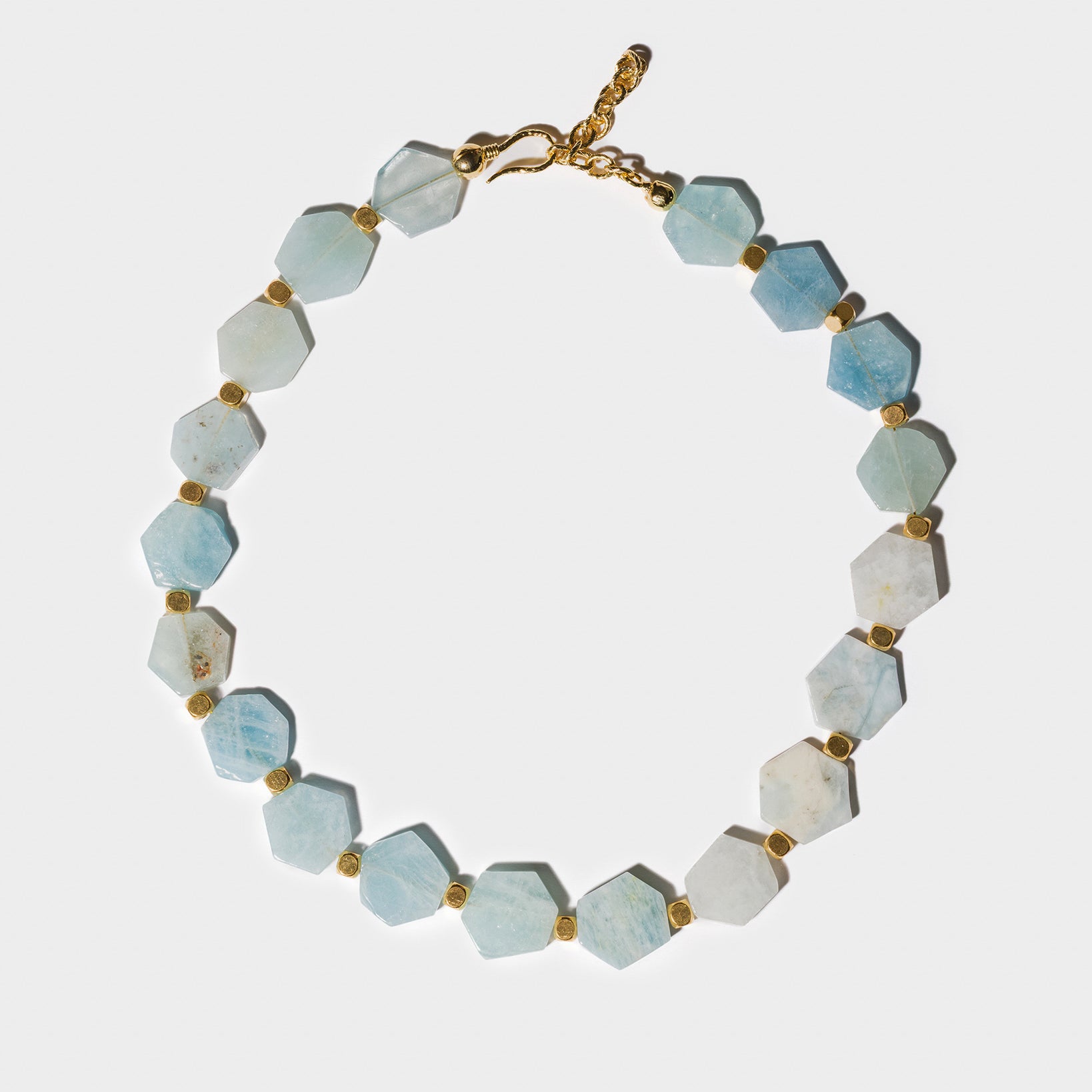 Ocean Bliss Necklace with Hexagonal Aquamarine