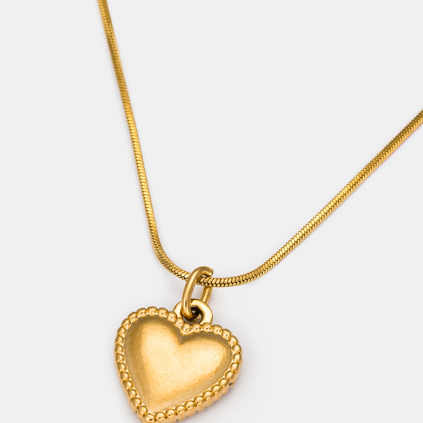 Golden Heart Necklace in Beaded Luxe