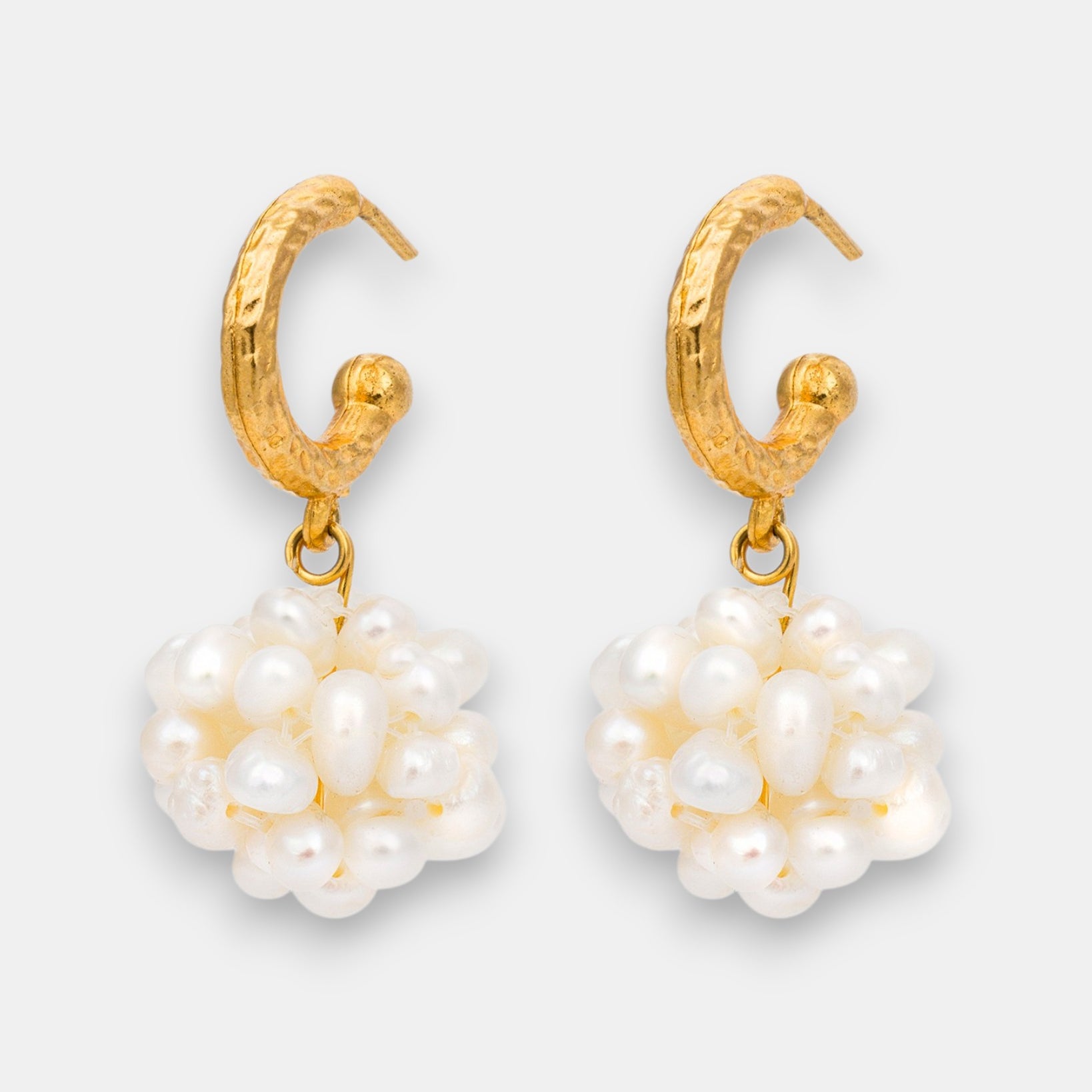 Pearl Bouquet Hoop Earrings