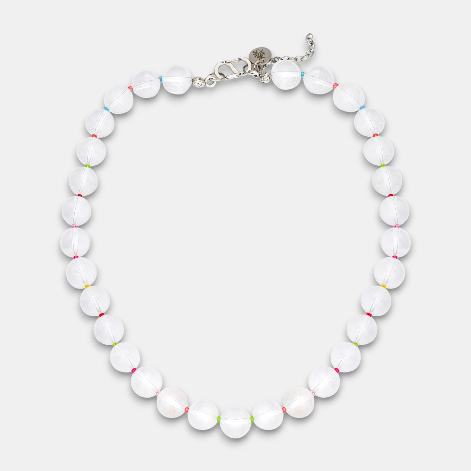 Quartz Bonbon Necklace with Glass Spacers