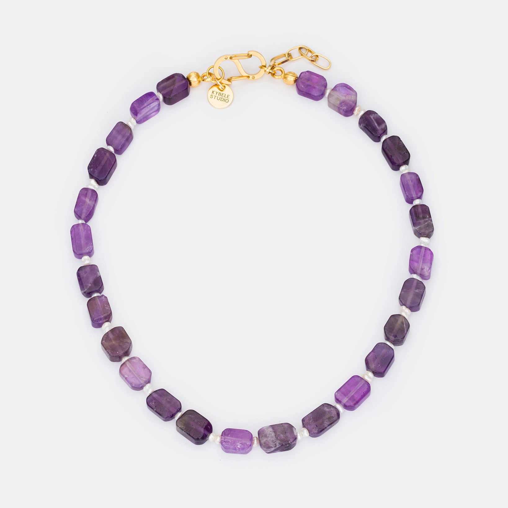 Lunar Harmony Necklace with Amethyst and Pearls