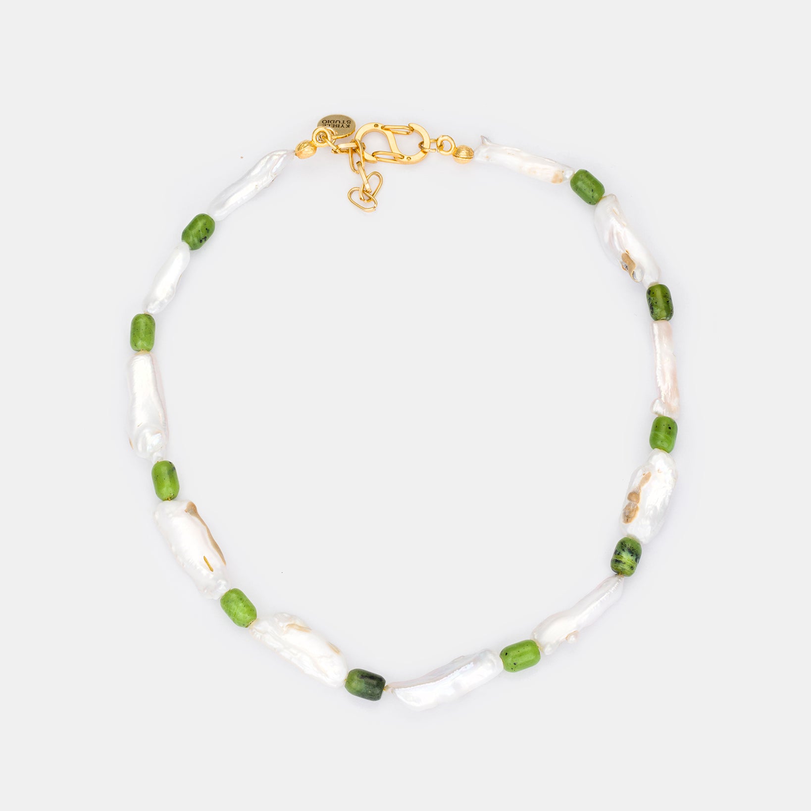 Jade Serenity Necklace with Irregular Baroque Pearls