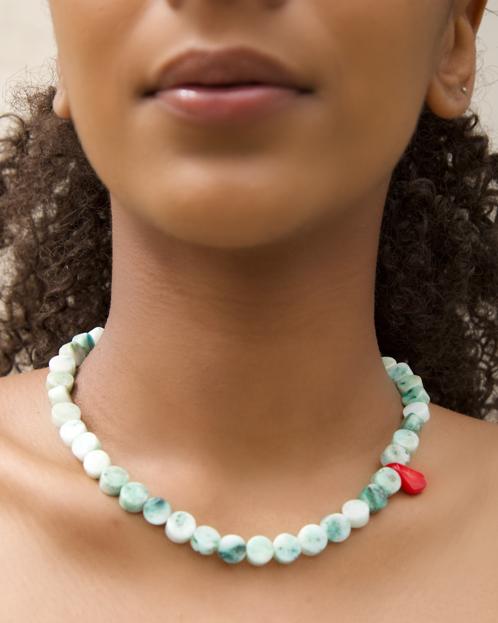 Salt & Sea Necklace with Amazonite & Coral