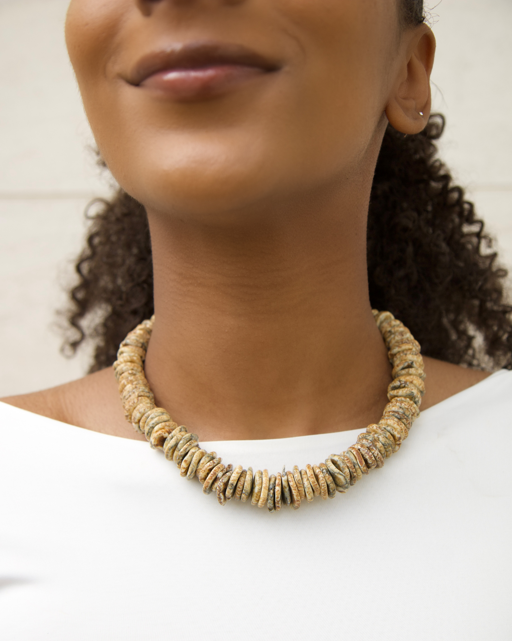 Soleil Clay Necklace in Sand Howlite