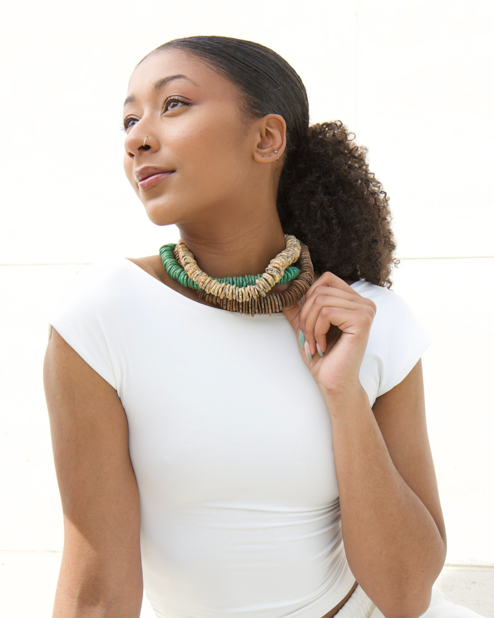 Soleil Clay Necklace in Sand Howlite