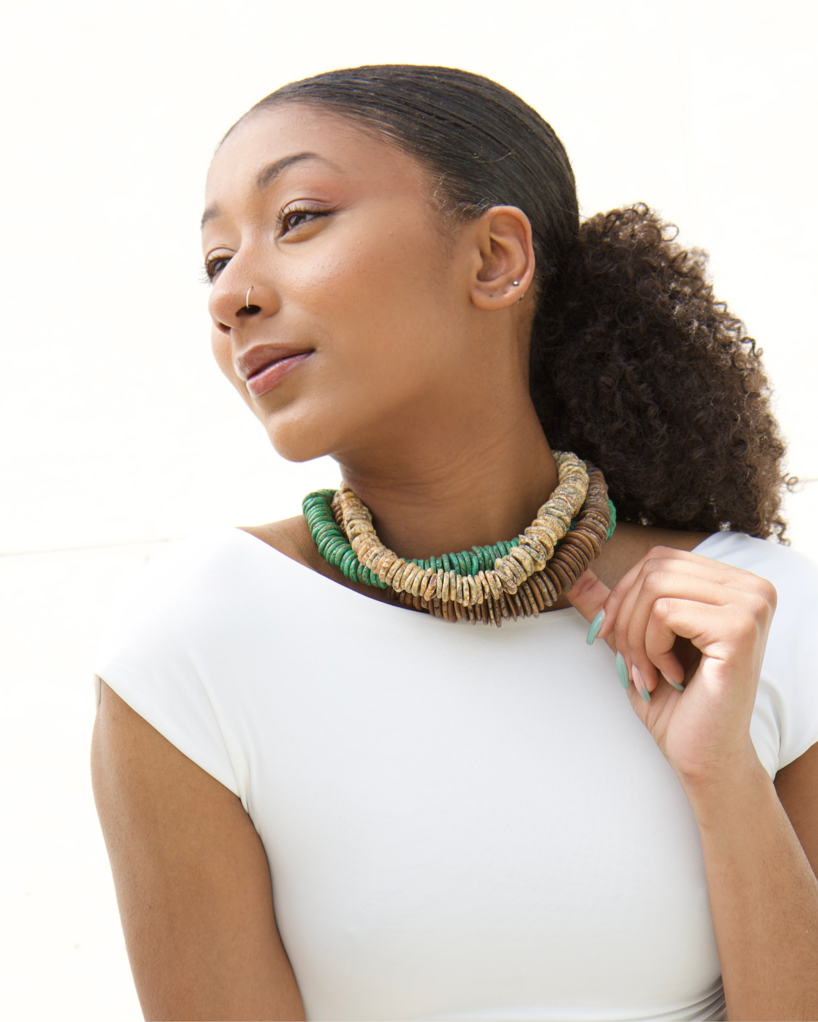 Soleil Clay Necklace in Sand Howlite