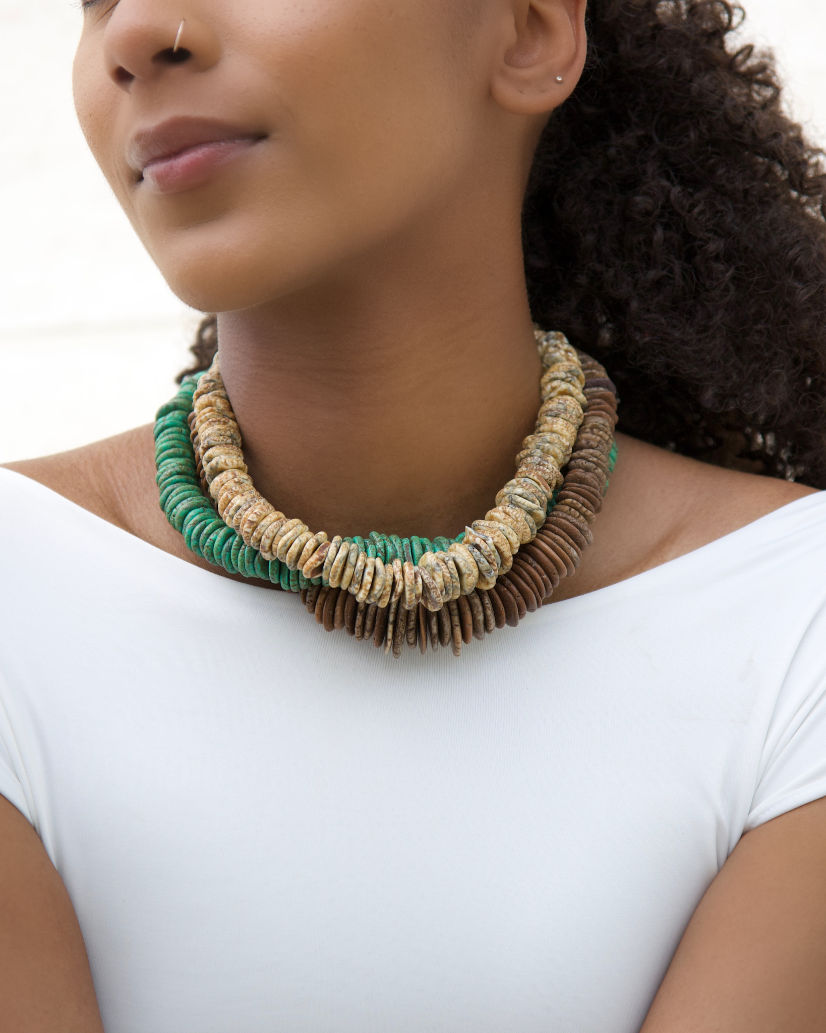 Soleil Clay Necklace in Sand Howlite
