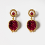 Pomegranate Earrings with Jade Accents
