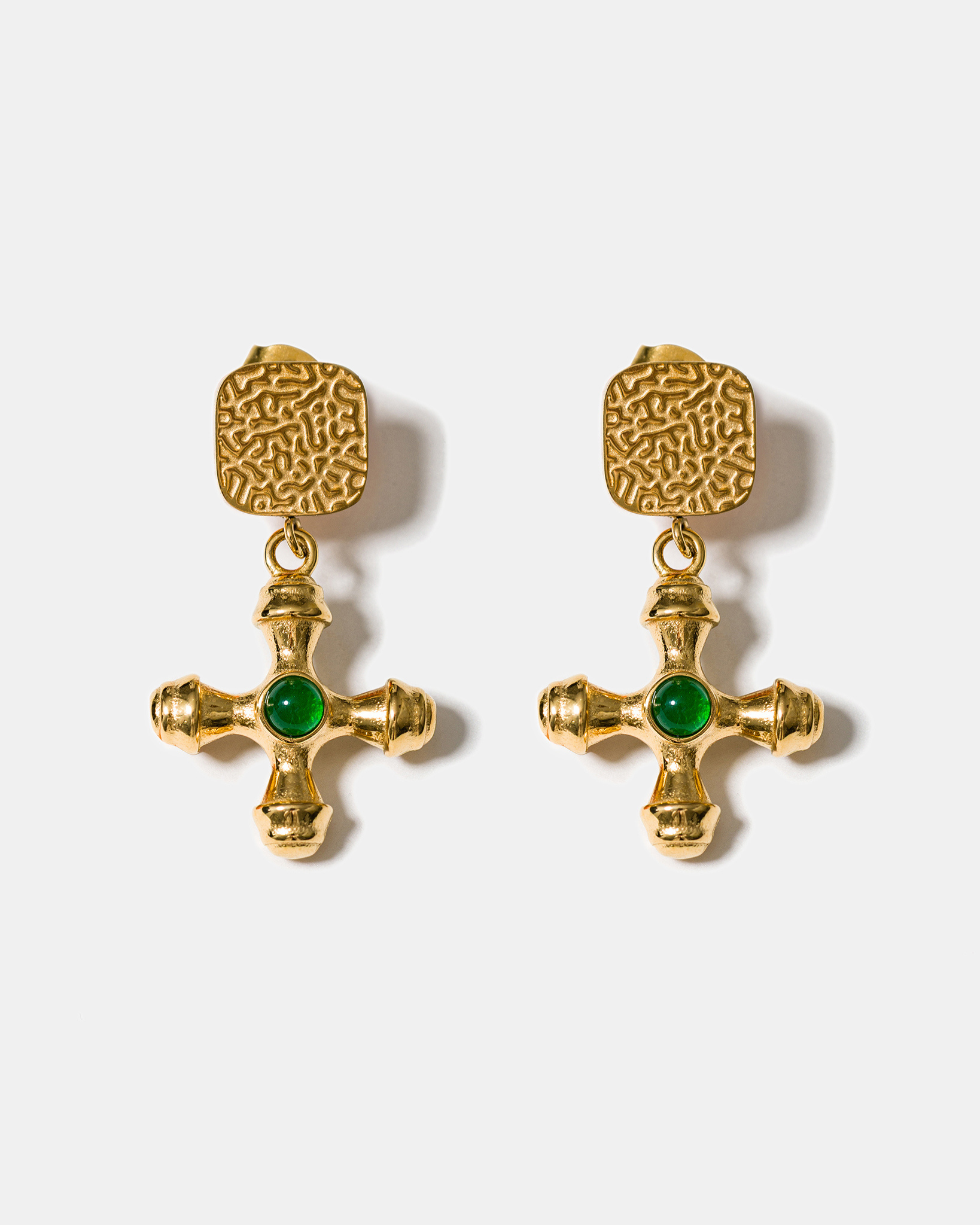 Byzantine Earrings in Jade