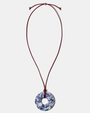 Lapis lazuli donut pendant cord necklace