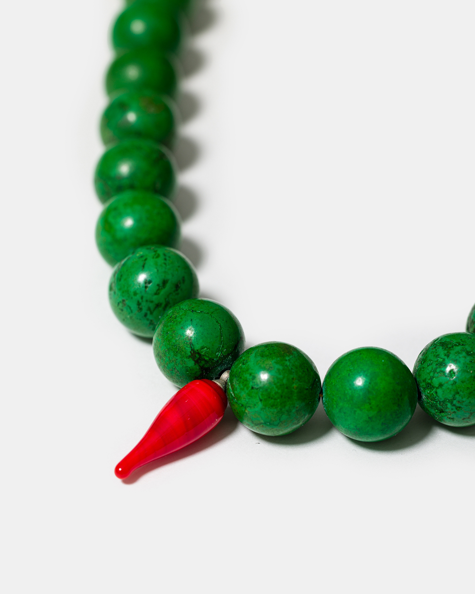 Napoli Heat Necklace with Chrysoprase & Glass Chili Pepper
