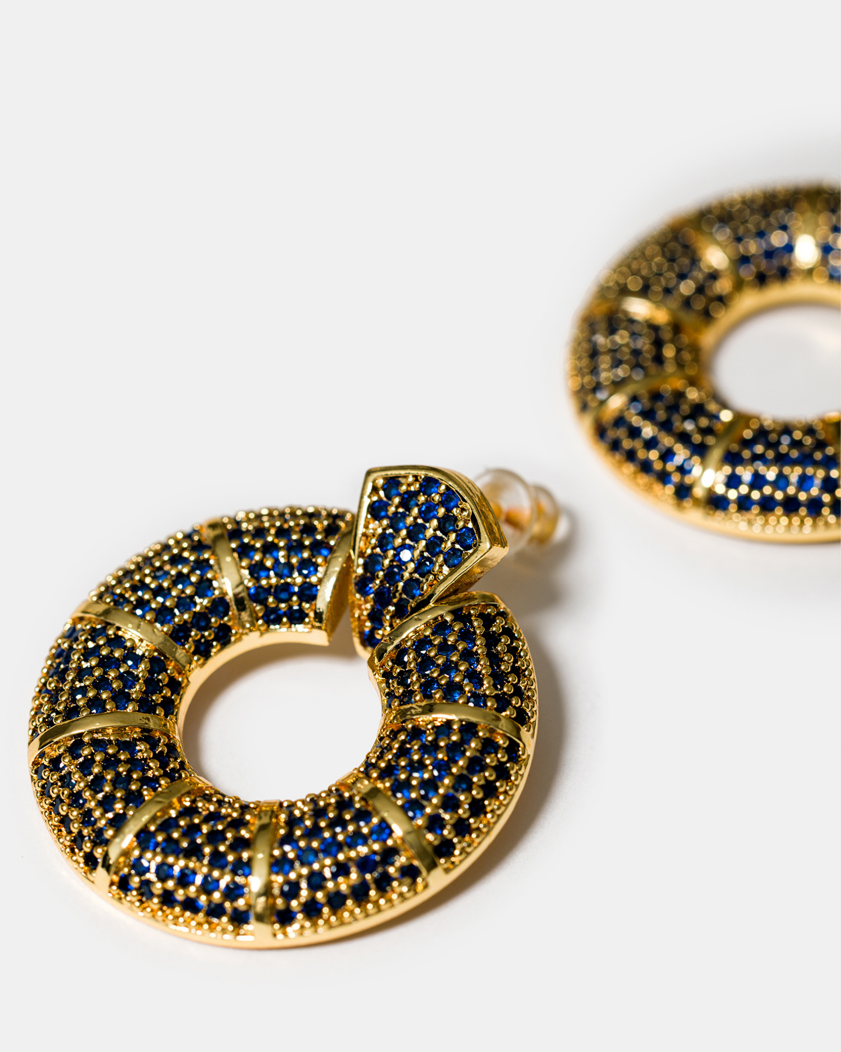 Donut Hoop Earrings in Blue