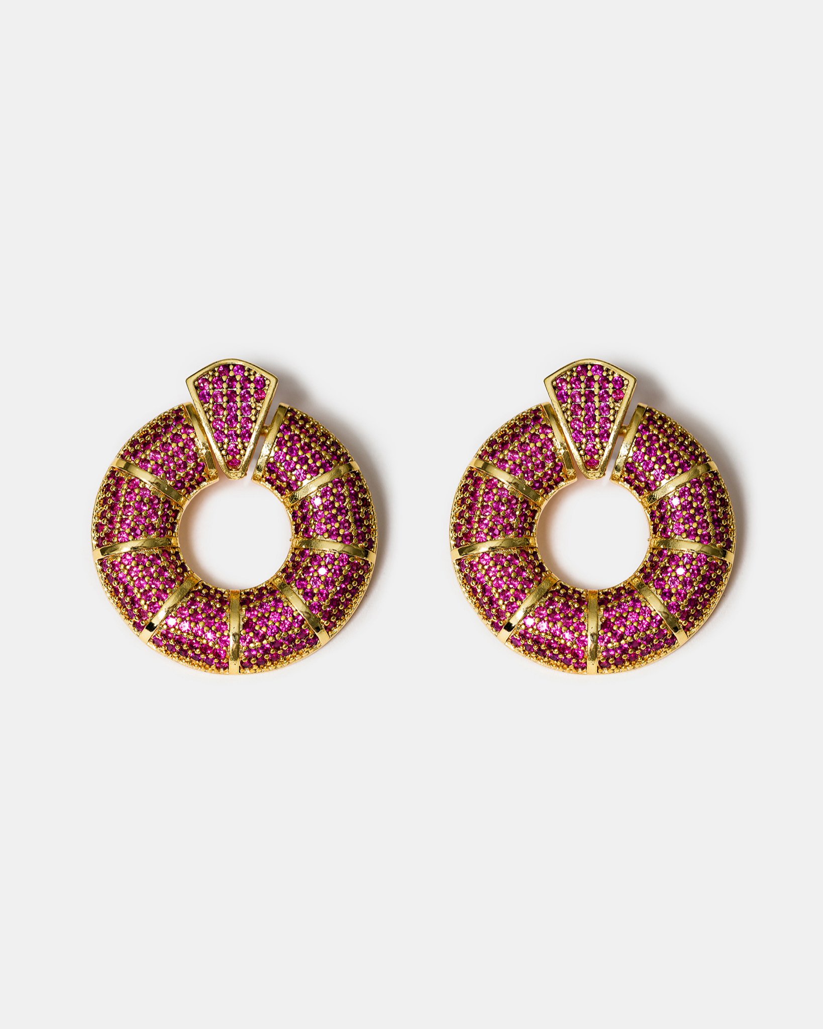 Donut Hoop Earrings in Pink