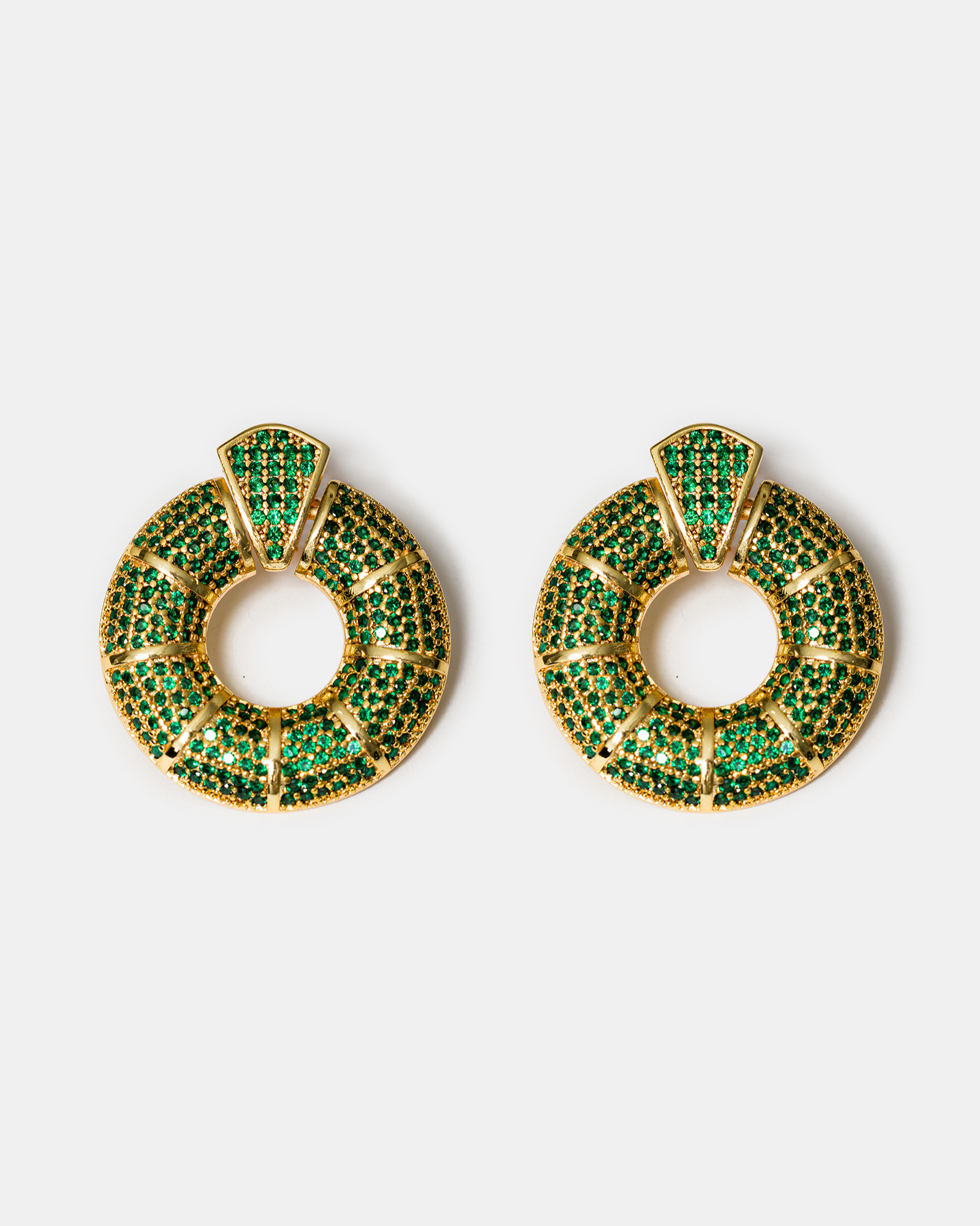Donut Hoop Earrings in Green