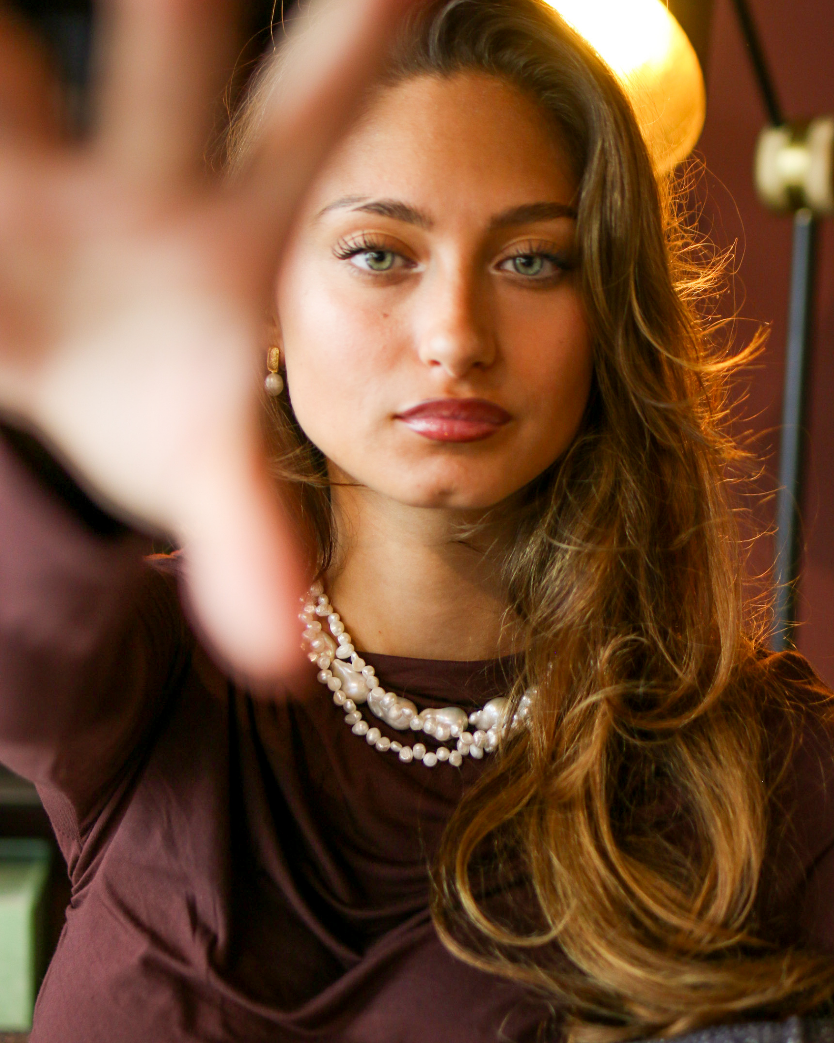 Baroque Pearl Gold Stud Earrings