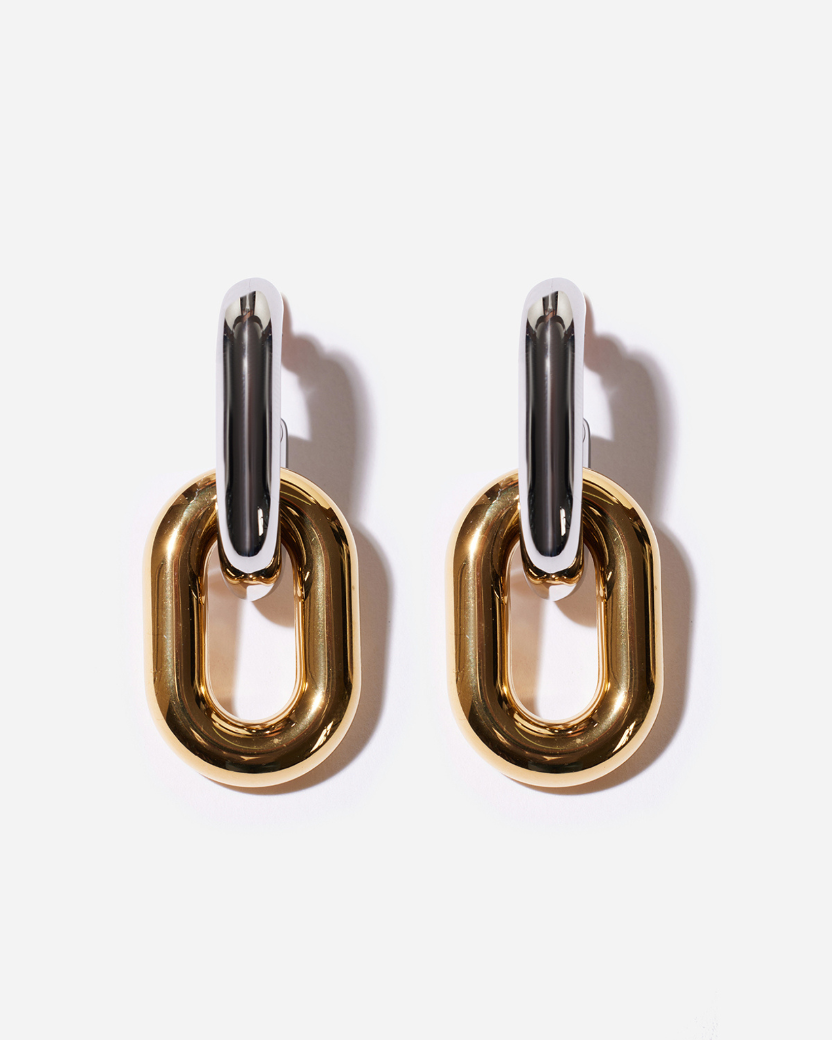 Mixed Metal Two-Tone Link Earrings