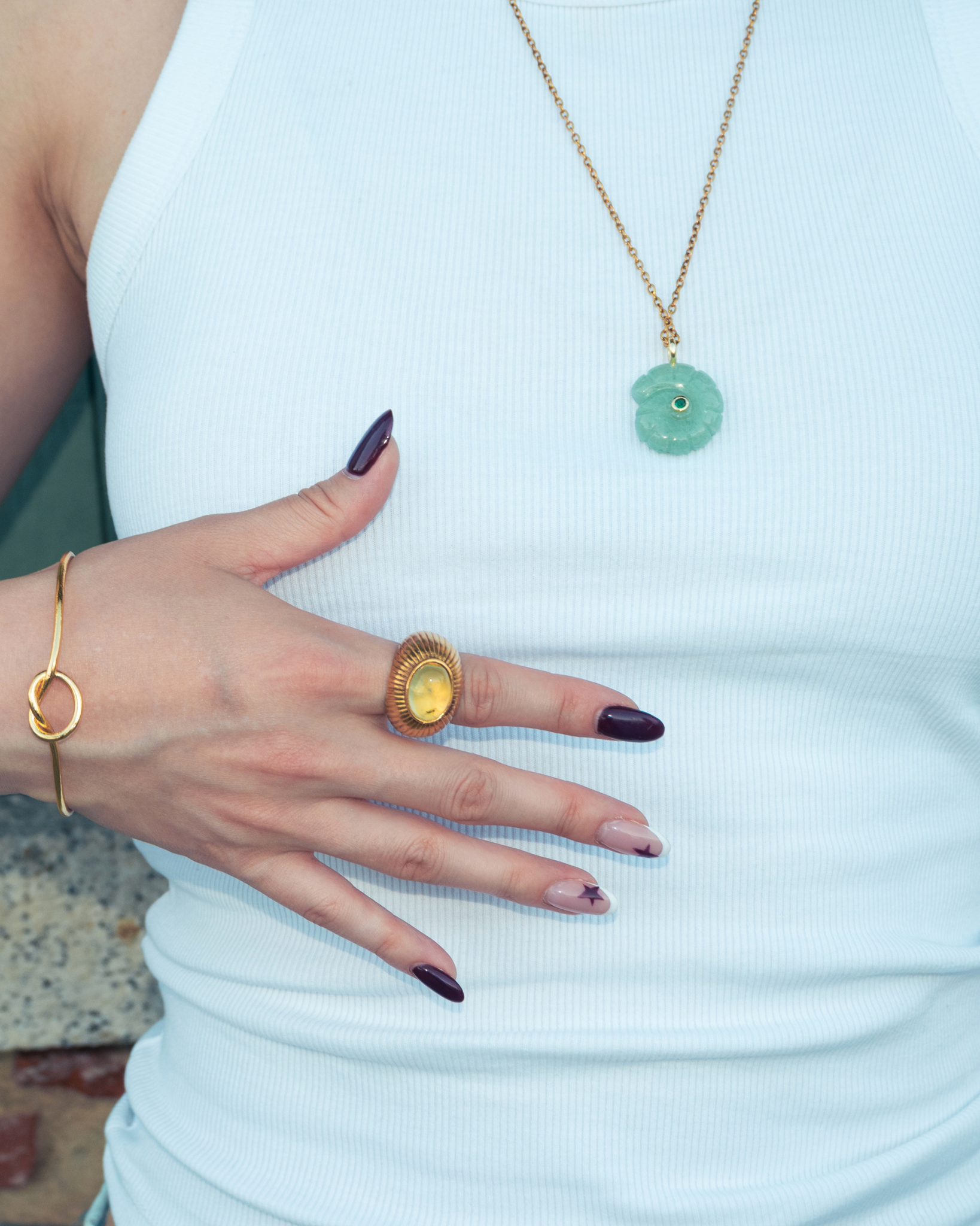 Aventurine Shell Pendant Necklace