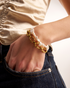 Close-up of baroque pearl bracelet