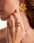 Elegant floral earrings styling