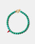 Turquoise bead necklace with handmade red glass chili pepper charm