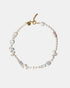 Minimal pearl necklace with gold clasp