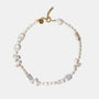 Minimal pearl necklace with gold clasp