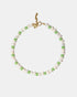 Green freshwater pearl necklace with glass beads