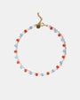 Colorful freshwater pearl necklace with glass beads