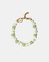 Green freshwater pearl bracelet with glass beads
