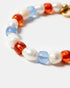 Freshwater pearl bracelet with pastel glass beads