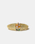Gold pavé stardust ring with multicolor gemstones