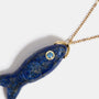 Lapis Lazuli Fish Pendant Necklace