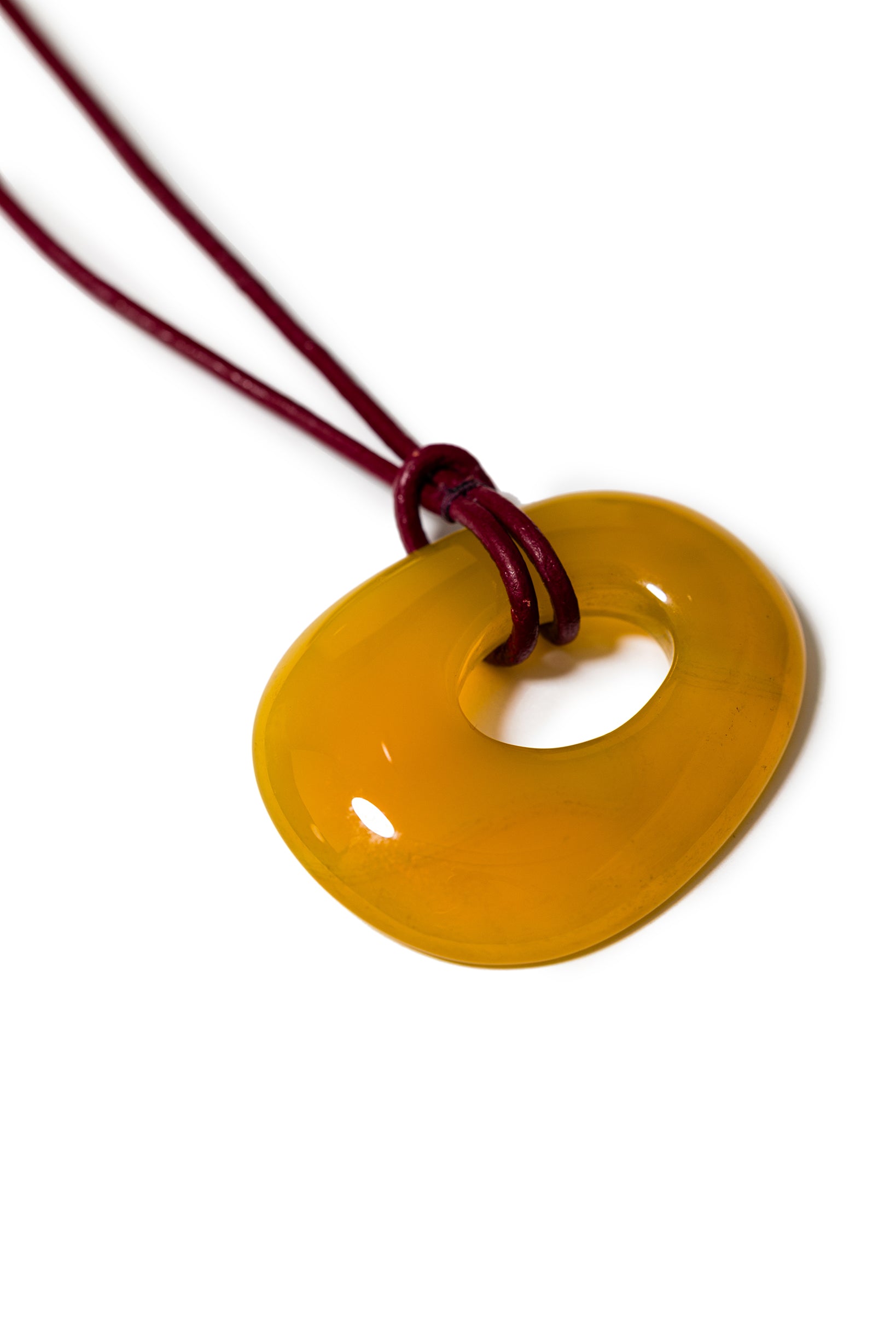 Golden Glow Cord Necklace with Agate