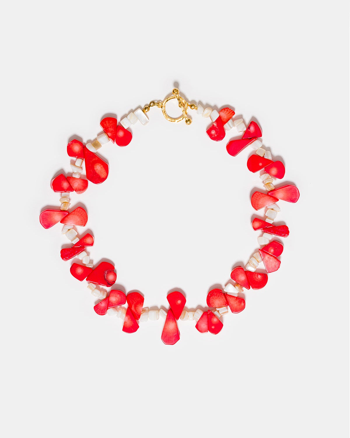 Puglia Glow Choker with Coral & Mother of Pearl