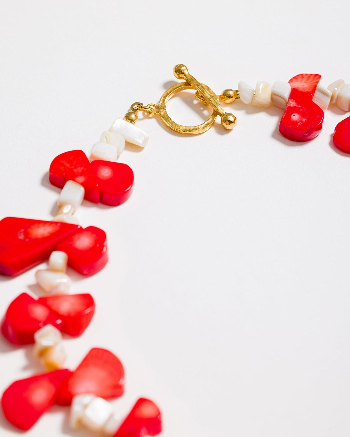Puglia Glow Choker with Coral & Mother of Pearl