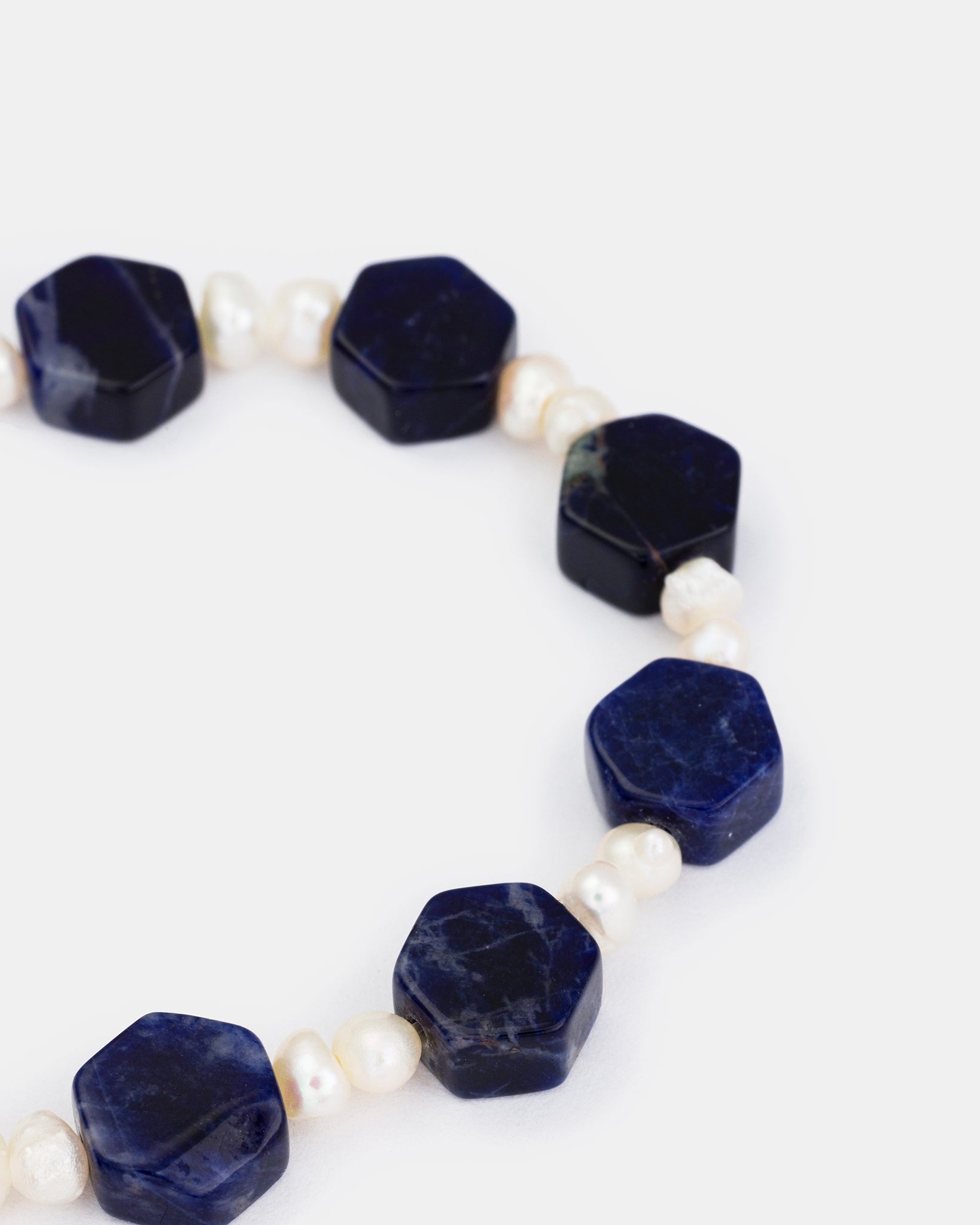 Midnight Glow Necklace with Iolite and Pearls