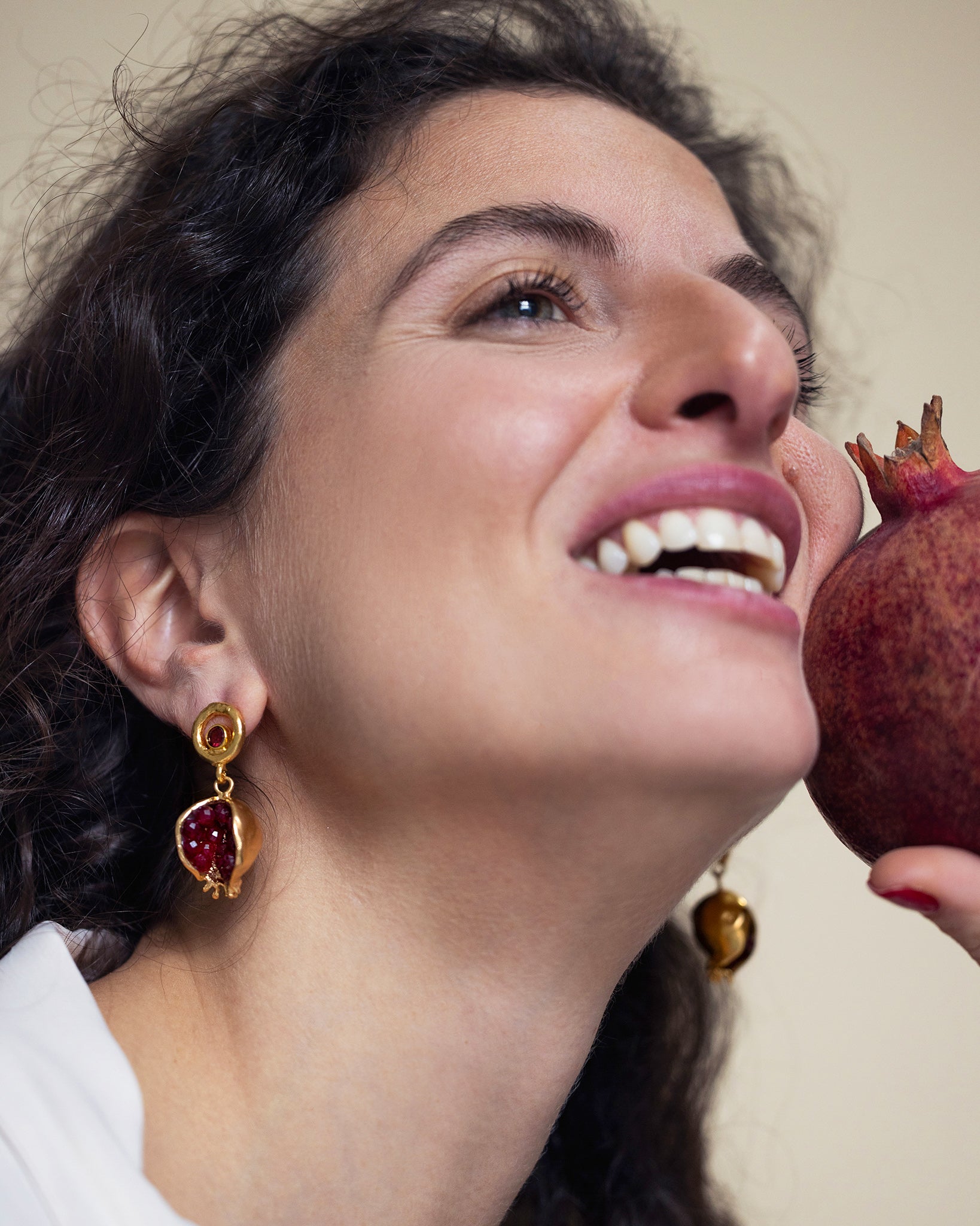 Pomegranate Earrings with Jade Accents