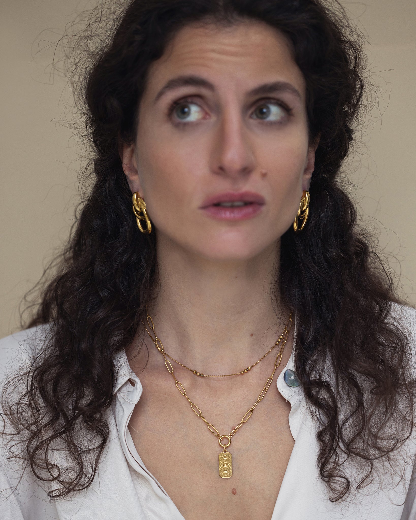 Orbit Bead Necklace in Gold