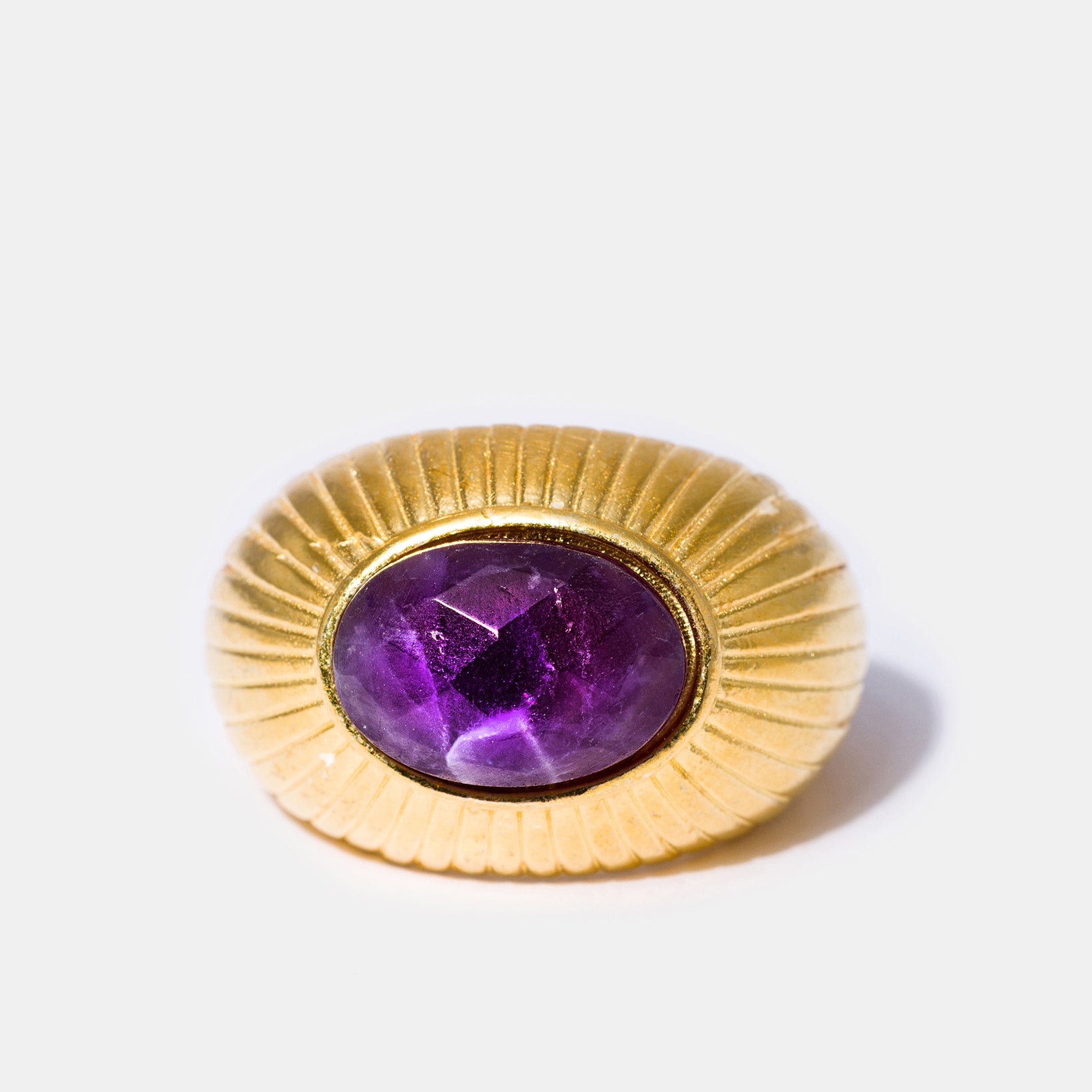 Gold Oval Amethyst Ring