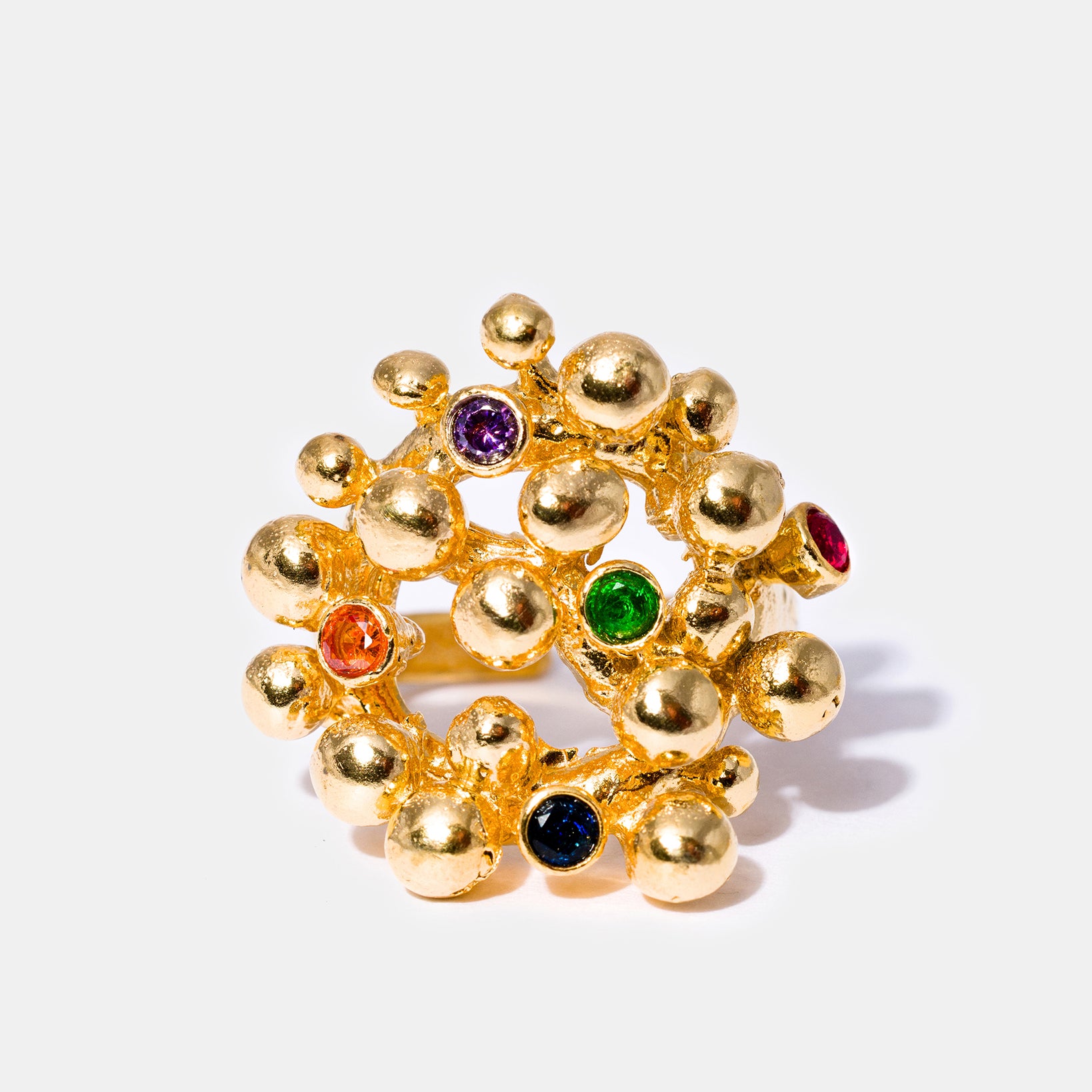 Gold Gemstone Bouquet Ring