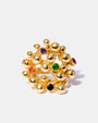 Gold gemstone bouquet ring with multicolor stones