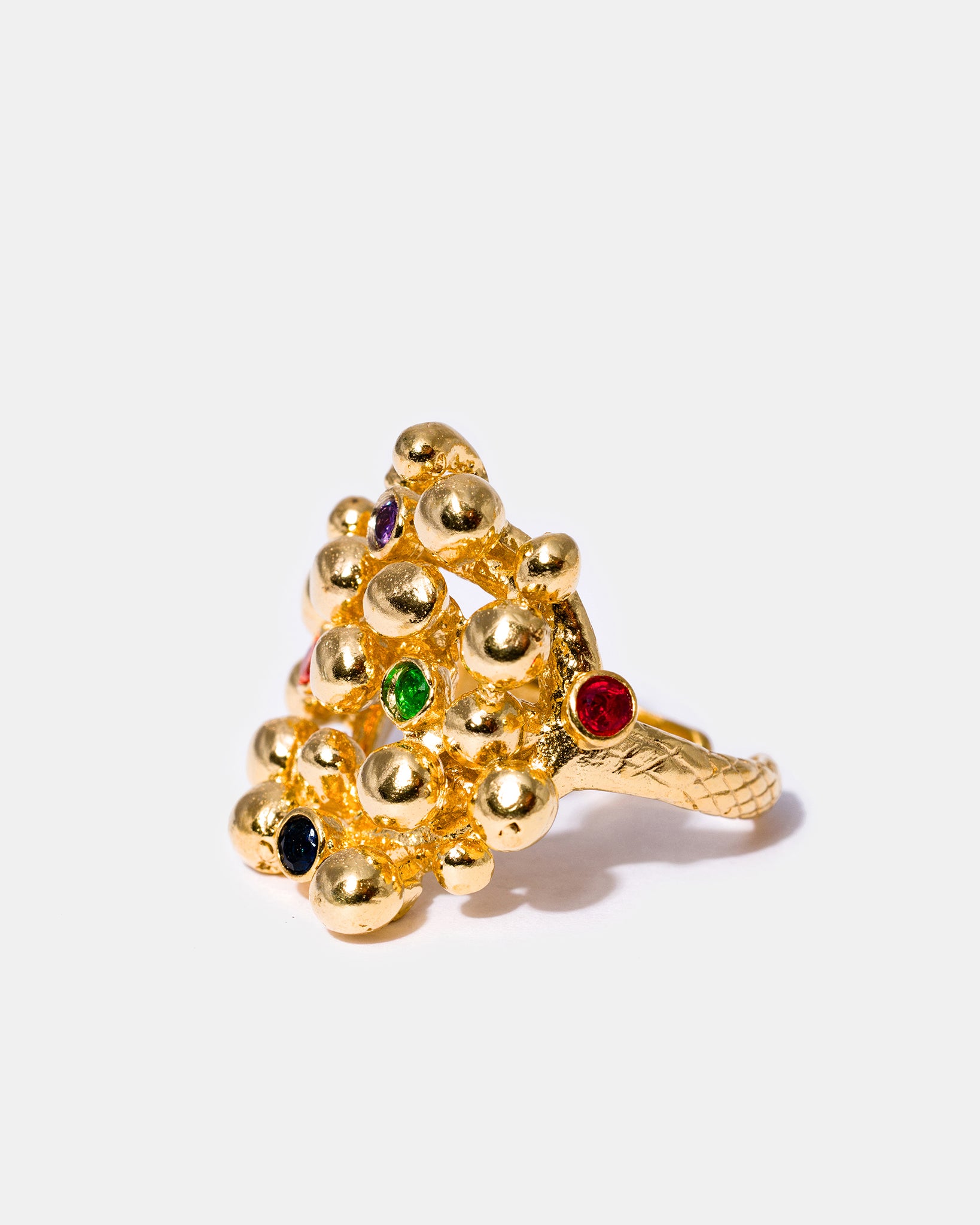 Gold Gemstone Bouquet Ring