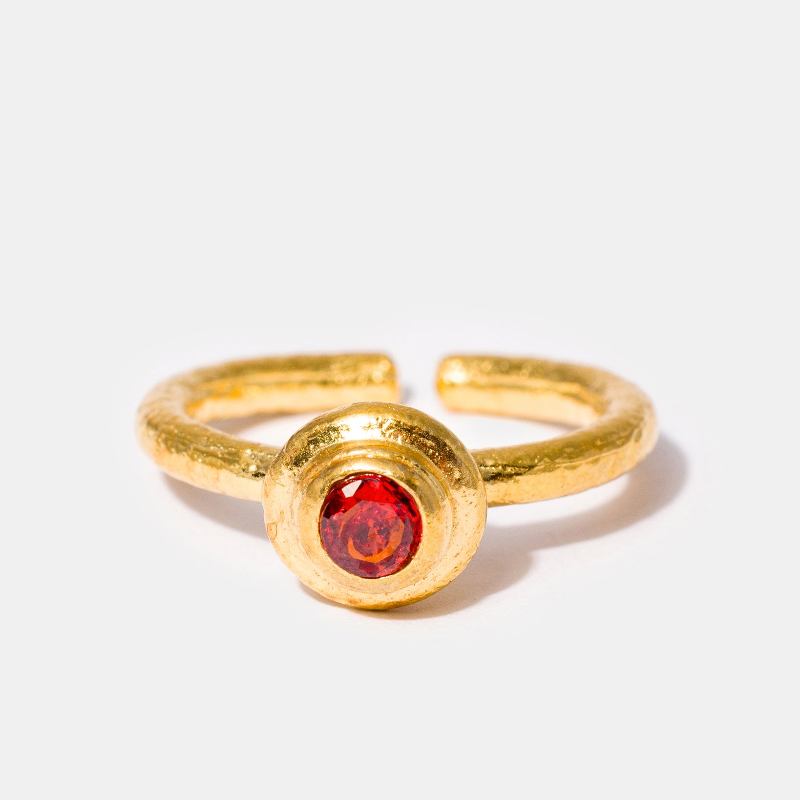 Gold Amber Gemstone Ring