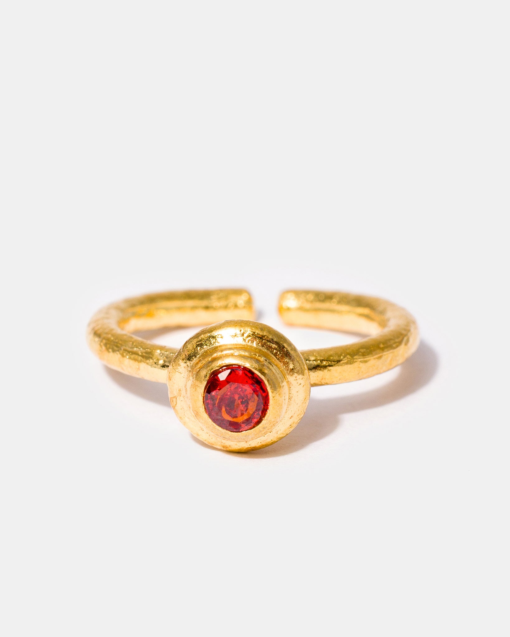 Gold Amber Gemstone Ring