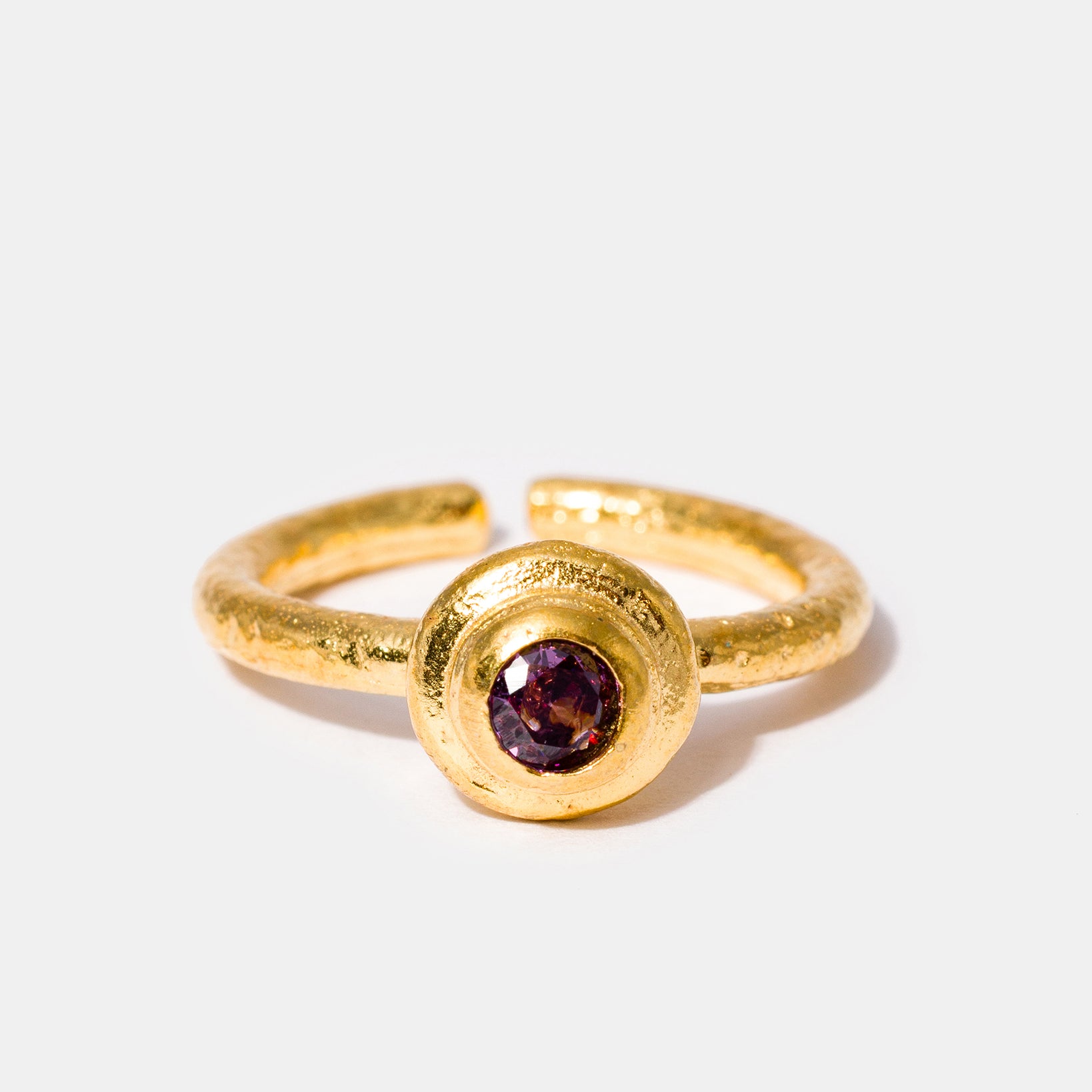 Gold Amethyst Gemstone Ring