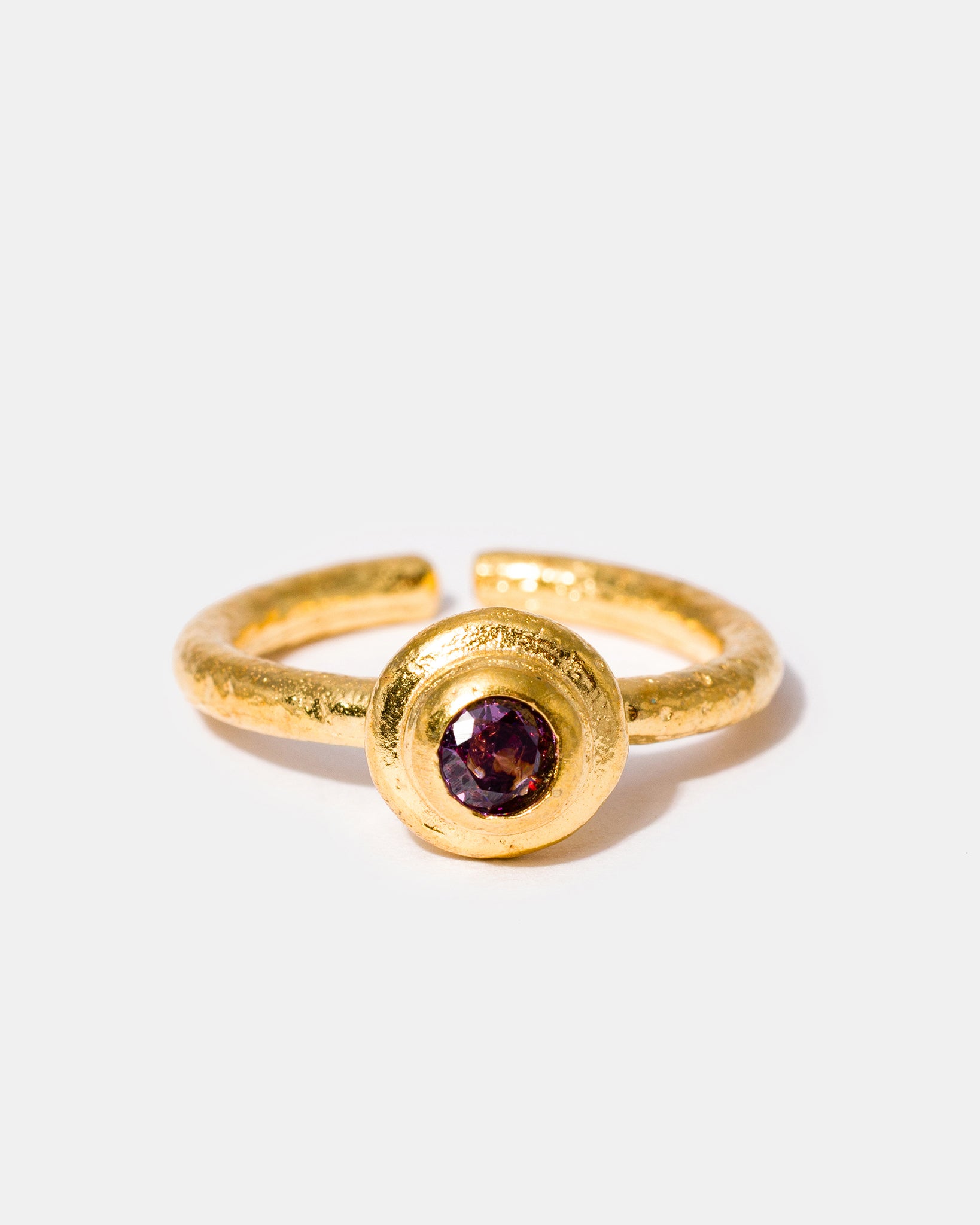Gold Amethyst Gemstone Ring